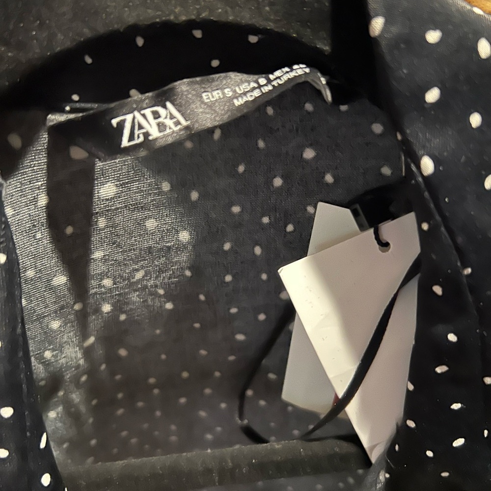 Black polka dotted Zara shirt